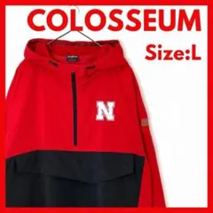 【即日発送】古着　カレッジロゴ　ナイロン　アノラックジャケット　メンズ　L