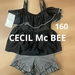 CECIL Mc BEE 160 水着　黒×チェック　セシルマクビー　女の子