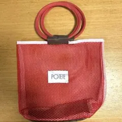 POTETE メッシュトートバッグ レッド