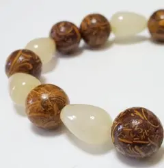 天然石ブレスレット　エレファントスキンジャスパー　イエロー翡翠　パワーストーン