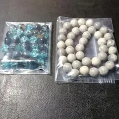 ゼブラジャスパー10mmとクラックガラスビーズ10mm　まとめ売り