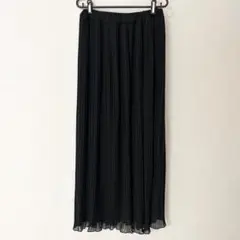 【超美品】プリーツスカート L 黒 ウエストゴム