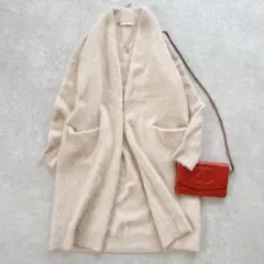 美品 アナイ 定価4.6万 ラクーン天竺パフスリーブカーディガン ファー 人気