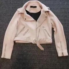 ZARA BASIC ベージュ ライダースジャケット S