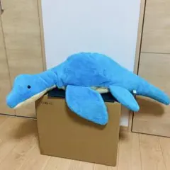 超メルカリ市割！　くったりふたばサウルス　青い恐竜　超BIGぬいぐるみ