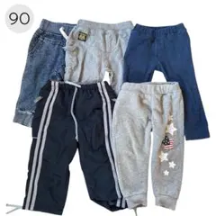 男の子 90 ズボン 5点 まとめ売り 西松屋 デビロック 保育園着 パンツ 春