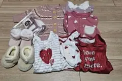 ベビー服ロンパース・カバーオール 赤系 70-80