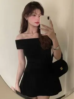 オフショルダーニットミニワンピース[ac2448]