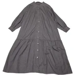 ✨美品✨LiveINComfort シャツワンピース チェク ロング ゆったり