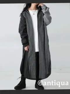 アンティカ　ストライプシャツワンピース