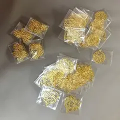 金属パーツ 透かし ゴールド まとめ 70個 薔薇 ハート 鳥 花 アクセサリー