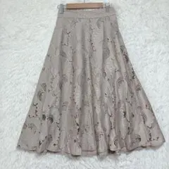 CoCoJANE レースフレアスカート 裏地あり 後ろゴム
