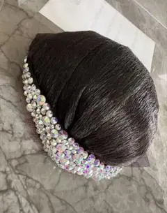 社交ダンス 付けシニョン ヘアピース 高級 豪華 お団子ウィッグ 新品未 