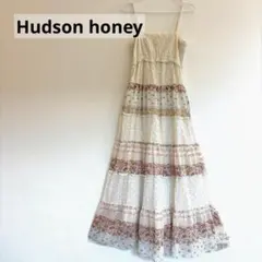 Hudson honeyアイボリー レースキャミワンピース 花柄ティアードワンピ