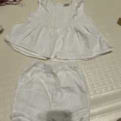 プティマイン　白　80cm 女の子　セットアップのサムネイル