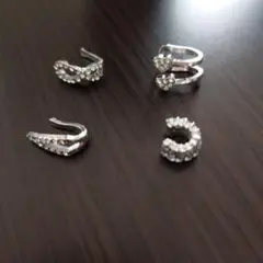 クリスタル装飾イヤーカフ4点セット