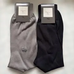 【新品】クリスチャンディオール ビジネス用靴下 ネイビー グレーのサムネイル