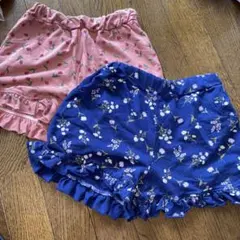 花柄フリル付き半ズボン2点セット　130