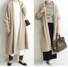 IENA ベージュ系 ロングカーディガン