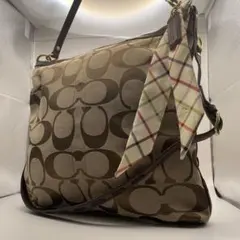 【美品】コーチ 2way ショルダーバッグ シグネチャー スカーフ　13007