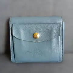 IL BISONTE 二つ折り財布 ダブルフラップ　ライトブルーのサムネイル