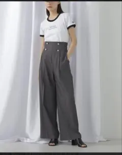 ジルバイジルスチュアート　ハンマーメタルワイドパンツ グレー