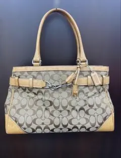 Coach コーチ シグネーチャートートバッグ ブラウン/ベージュ