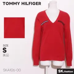 美品 TOMMY HILFIGER トップス ニット　長袖　Ｖネック　ロゴ刺繡