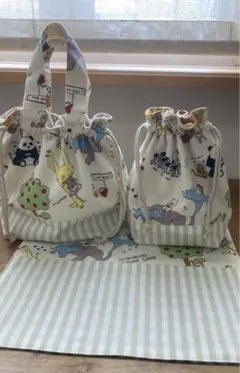 お弁当袋andコップ袋セット　動物柄