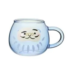 スターバックス　耐熱グラスマグだるまブルー296ml スタバ　お正月　マグカップ