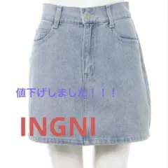 【限定価格中】INGNI ポケット刺しゅうデニムマイクロミニスカート