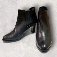 【美品】カリーノ　本革　ショートブーツ黒23.5