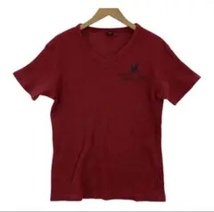 AVIREX VネックTシャツ Mサイズ レッド