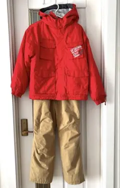 美品　スキーウェア　上下セット　140cm 男女ok アメカジ　スノーボード