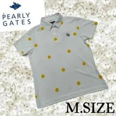 o84〚PEARLY GATES〛 スマイル柄 ポロシャツ Mサイズのサムネイル