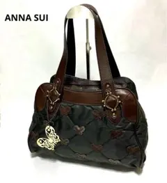 【ANNA SUI】ハンドバッグ 蝶 蝶チャーム付き ブラック トートバッグ
