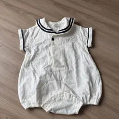 Cottoli バースデー セーラー襟ロンパース