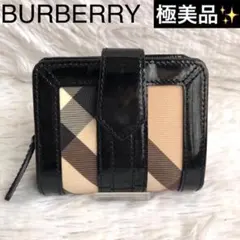 財布 レディース バーバリー BURBERRY ノバチェック パテントレザー