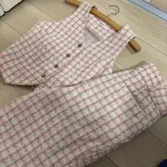 カルナムール　ツイードチェック　オールインワン　サロペット　セットアップ