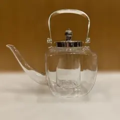 新品・未使用】まんまるポット・耐熱ガラスポット・取手竹製・直火対応 