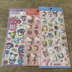 サンリオ　シール　ぷっくりシール　平成はっぴーフォン　マシュマロステッカー　3点