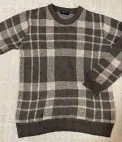 nano universe チェック柄 ニット セーター