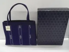 【中古】 沖縄 民芸織物 みんさー織 バッグ 8 × 30 × 24 cm