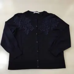ANAYI 花柄刺繍カーディガン 黒のサムネイル