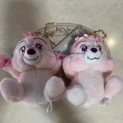 チップとデール ぬいぐるみキーチェーン 桜 ピンク 2個セット ディズニー