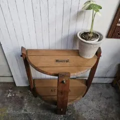 【q117/k】木製 樽 棚 飾り棚 インテリア