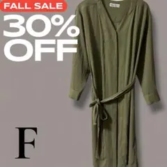 「即日発送」F Urban Researchオリーブグリーン 長袖 ワンピース