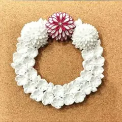 つまみ細工　華リースw529