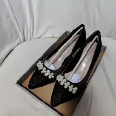 5cmヒールパンプス黒Sサイズ