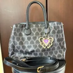 ANNA SUI ハンドバッグ ボストンバッグ 蝶々モチーフ キルティング